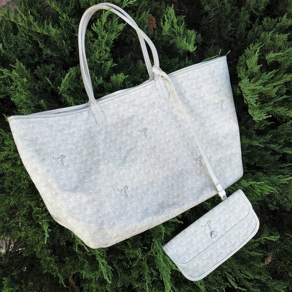 Goyard Handbags - Goyard Saint Louis PM White Canvas Tote
